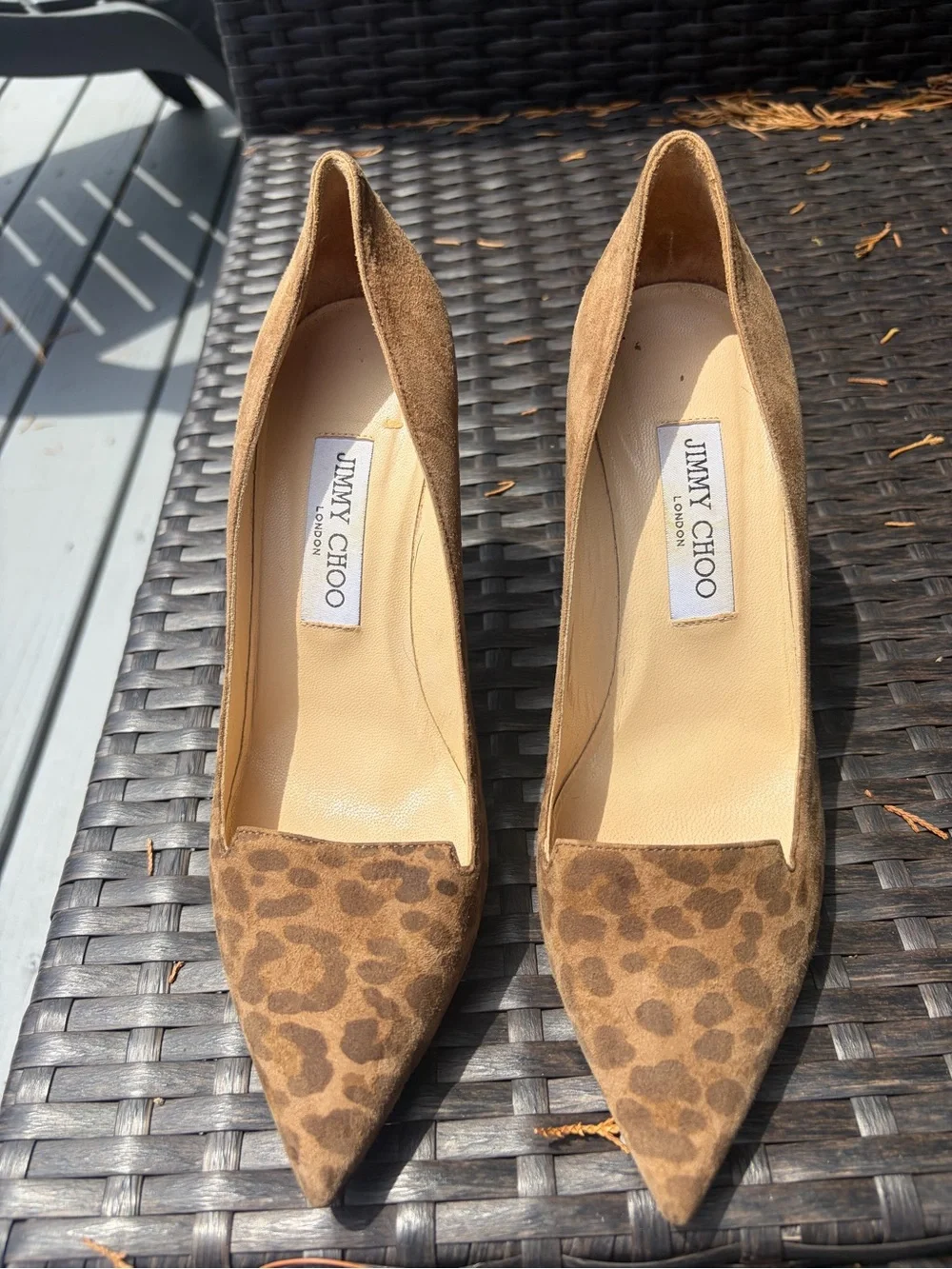 Jimmy Choo Leopard-Print Pointed Toe Pumps - Brown